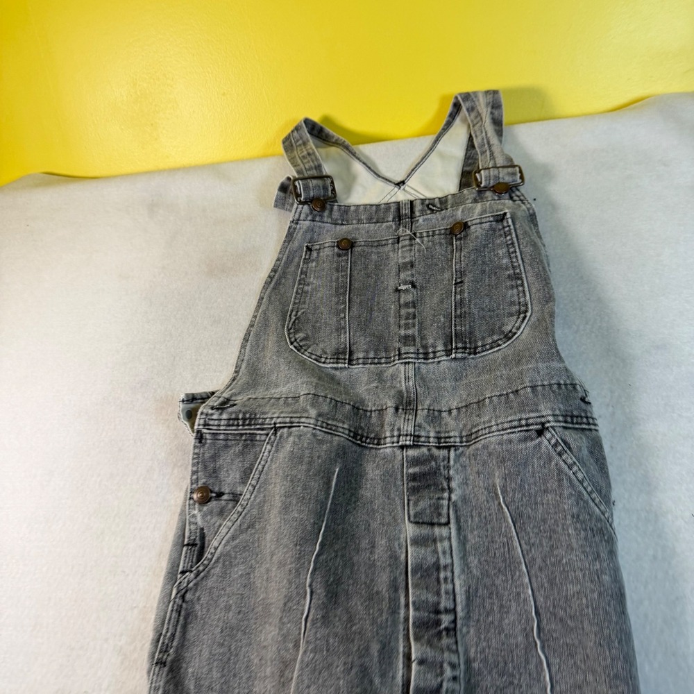 Vintage Cherokee Black Acid Wash Denim Overalls Carpenter Bib Mens Medium 90s